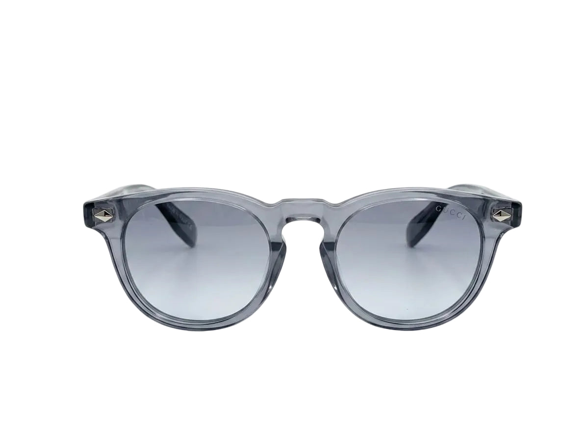Round Acetate Sunglasses – Transparent Grey