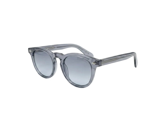 Round Acetate Sunglasses – Transparent Grey